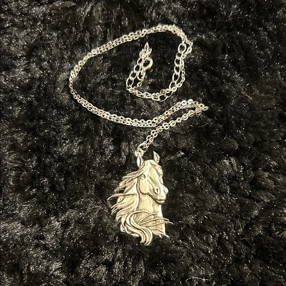 Silver Horse Pendant Necklace